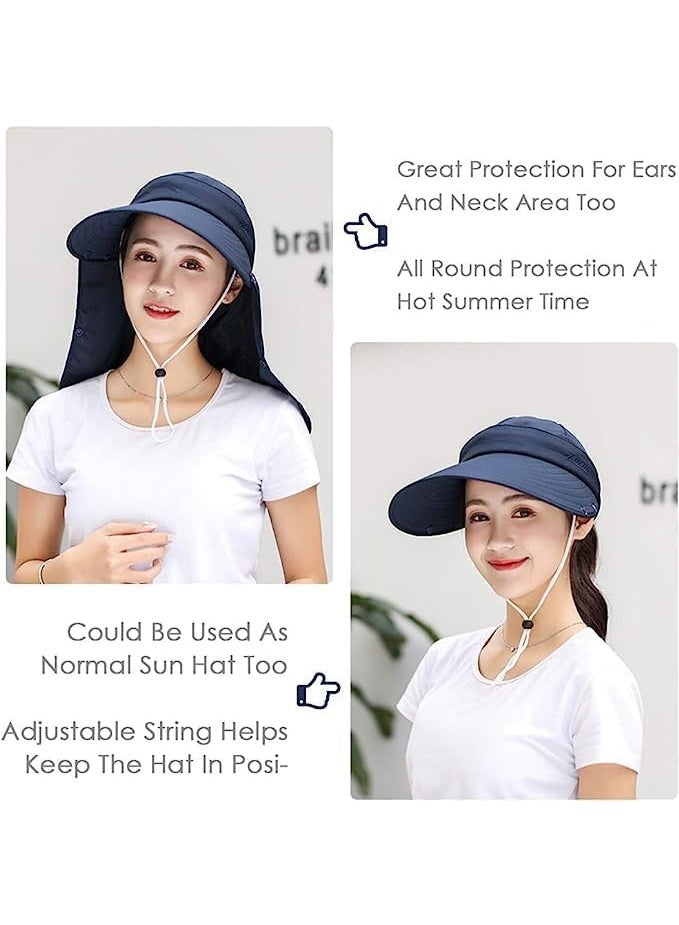 ChicAbode Wide Brim Sun Hat, UV Protection Foldable Hat, with Detachable Adjustable Flaps, Multifunctional UPF 50 Protection Bucket Fishing Hat Cap - Image 5